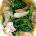 いくうき's cooksnap of when they made ほうれん草と豚肉の炒め物.