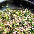 maosae's cooksnap of when they made かぶの葉とひき肉のそぼろ炒め.
