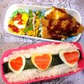 ゆけり３兄弟's cooksnap of when they made 簡単！キャラ弁当☆バレンタインハート♪.