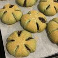 ゆぽちゃん's cooksnap of when they made ふわっふわ♡粒あんよもぎパン（HB生地）.