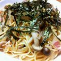 DXPaToRa's cooksnap of when they made しめじとベーコンの簡単和風パスタ.