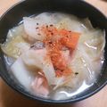 スリーエクボ's cooksnap of when they made 北海道☆鮭のあら汁♪.