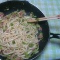 葉奈々's cooksnap of when they made 豚のしょうが焼きうどん.