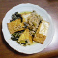 tarakoy's cooksnap of when they made かぶとかぶの葉と厚揚げの煮物.
