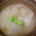 amanusa's cooksnap of when they made 圧力鍋で♪ごろごろ大根味噌バタースープ.