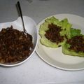 chocomint♪'s cooksnap of when they made ピリ辛！納豆肉そぼろのレタス包み☆.