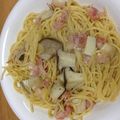 聖聖's cooksnap of when they made エリンギとベーコンのパスタ.