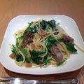 akamatka's cooksnap of when they made ＊かきとほうれん草のオイルパスタ＊.