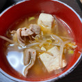 ちょこたん's cooksnap of when they made 豚こまともやしの中華風辛味噌スープ.