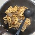キュン3's cooksnap of when they made レンコンとこんにゃくのピリ辛炒め.