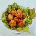 みぽぽ37's cooksnap of when they made 業務スーパー肉団子で焼き鳥のつくね風.