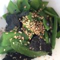 knoflook's cooksnap of when they made 刻み絹さや海苔カラシ和え.