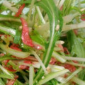 hayatama's cooksnap of when they made 水菜と桜エビのサラダ☆すりおろしドレ和え.