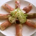 ♪ゆずいちご♪'s cooksnap of when they made ✿大葉風味　新玉葱パプリカ生ハム巻き✿.