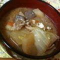 佐野新一's cooksnap of when they made 根菜豊富☆干し椎茸と豚バラの旨味♡豚汁♡.