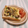 バカリャウ's cooksnap of when they made 鶏ささみと新玉葱のバジルトースト.