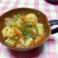 きょんこんちゃん's cooksnap of when they made おから肉団子と長ネギのキムチ煮.