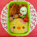 Rika5☆'s cooksnap of when they made おやこっこ☆キャラ弁.