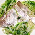 B子chan's cooksnap of when they made 鯛あらの酒塩炒り　香り野菜添え.
