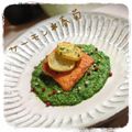 ボチボチハラハラ's cooksnap of when they made サーモンのムニエル　春菊のソースで.