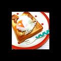 ともみ917's cooksnap of when they made 目玉焼きトースト.