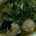 単！！'s cooksnap of when they made ミートボールと春菊のスープ.