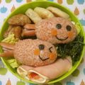 赤い電話's cooksnap of when they made エビフライくん❤キャラおにぎり❤キャラ弁.