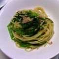ninja1000's cooksnap of when they made 『シュンギクとツナのパスタ』.