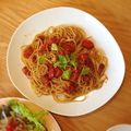 yuka's cooksnap of when they made ドライトマトとアンチョビのバジルパスタ.