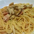 しゅみママ's cooksnap of when they made キノコとベーコンの和風パスタ.