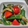 107yoko's cooksnap of when they made ♪きゅうりトマトオクラ茗荷のごま油和え♪.