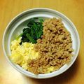 mikidouzan's cooksnap of when they made 給食メニュー☆三色丼.