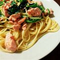 くるみんき's cooksnap of when they made 鮭とほうれん草のクリームパスタ.