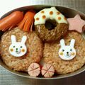 いおんしおん's cooksnap of when they made キャラ弁☆ウサギさんの七夕弁当.