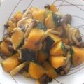lalamart's cooksnap of when they made かぼちゃとしめじのめんつゆ＆バターソテー.