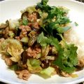 pinegeorge's cooksnap of when they made アジアン風☆挽肉と茄子とキャベツの炒め物.
