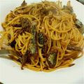 megu1122's cooksnap of when they made さんまの蒲焼パスタ.
