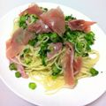 デブエット女子's cooksnap of when they made 菜の花と生ハムのパスタ.