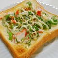 ねこのかあさん's cooksnap of when they made スイチリマヨトースト　◎カニカマ＆ねぎ◎.