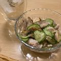 ねみねみ's cooksnap of when they made 鯵の干物と胡瓜の胡麻酢和え♪.