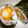 yudamasann's cooksnap of when they made 海老天の彩り巻き寿司.