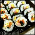 しょこ豆's cooksnap of when they made 巻き簾不要♪我が家のキンパプ.