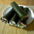 Kani003's cooksnap of when they made ＊巻き寿司の卵～ぴったりサイズ＾＾＊.