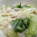 サインはチョキ's cooksnap of when they made チンゲン菜とベーコンの豆乳煮.