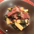 かえこ☆DX's cooksnap of when they made 牛ステーキ肉とわかめの極旨☆バター醤油.