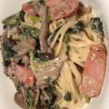 えみdaらて's cooksnap of when they made きのことほうれん草のクリームスパゲティ.