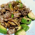 プチ7号's cooksnap of when they made アボガドとエリンギの豚炒め.