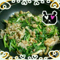 ぁゅち's cooksnap of when they made 春菊と豚肉の簡単中華風炒め.