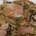超初心者水棹's cooksnap of when they made めかぶとベーコンのパスタ.