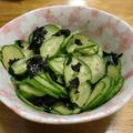 単！！'s cooksnap of when they made きゅうりと韓国海苔の酢の物.